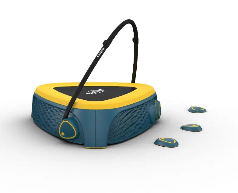 BERG Hoppaa Trampoline for Toddlers (1-4 years) with Adjustable Safety Bar and Six Magnetic Steps