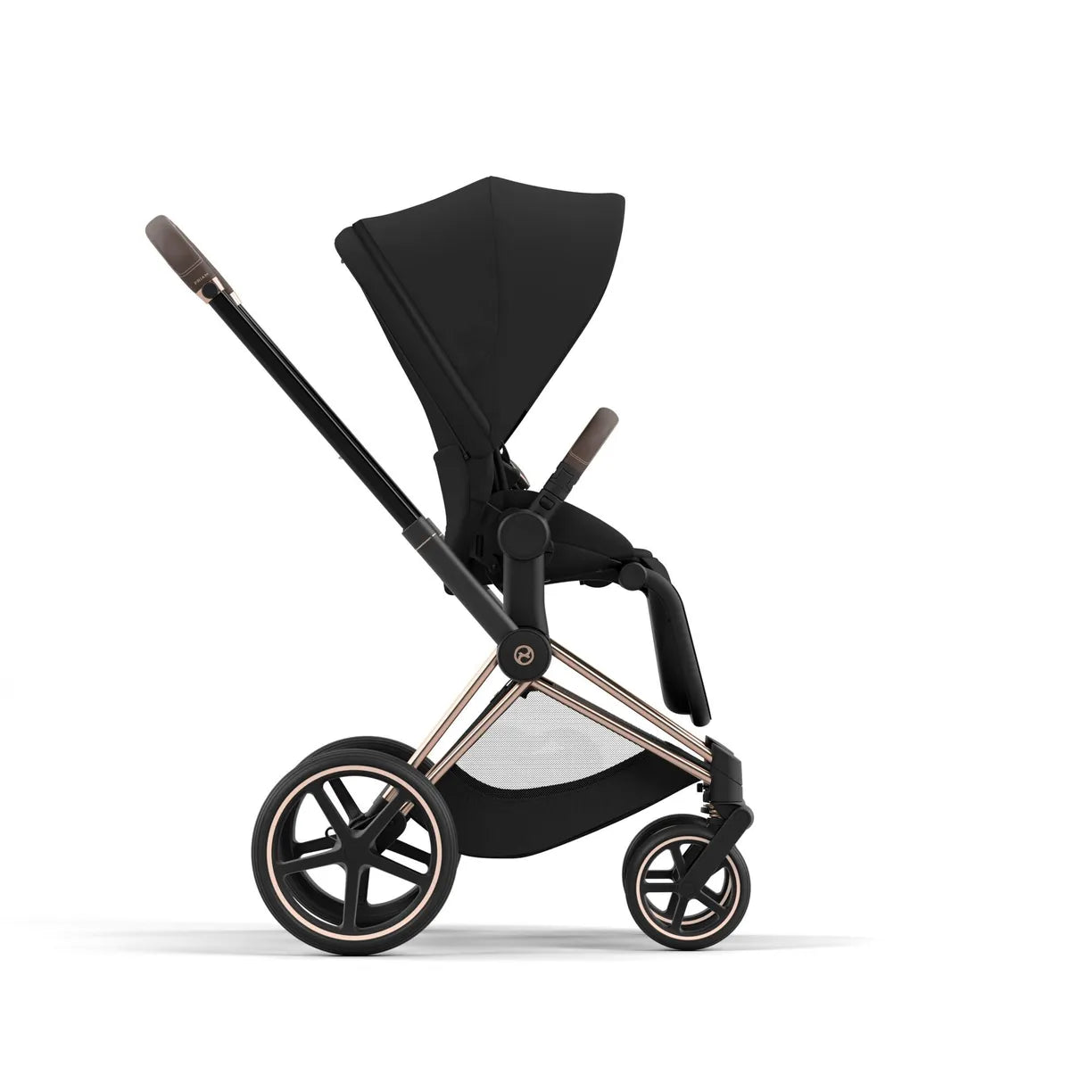 Cybex Priam IV Rosegold 2-in-1 Stroller – Sepia Black (with Lux Carry Cot)