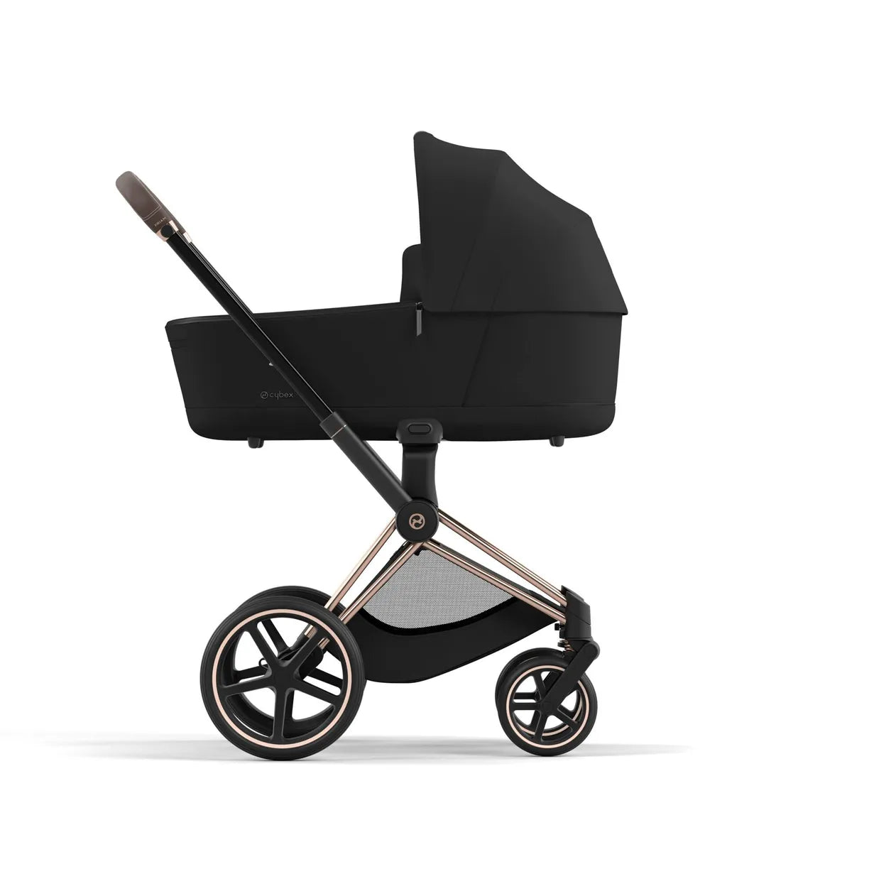Cybex Priam IV Rosegold 2-in-1 Stroller – Sepia Black (with Lux Carry Cot)