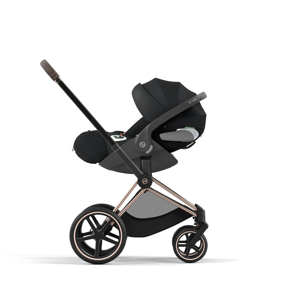 Cybex Priam IV Rosegold 2-in-1 Stroller – Sepia Black (with Lux Carry Cot)